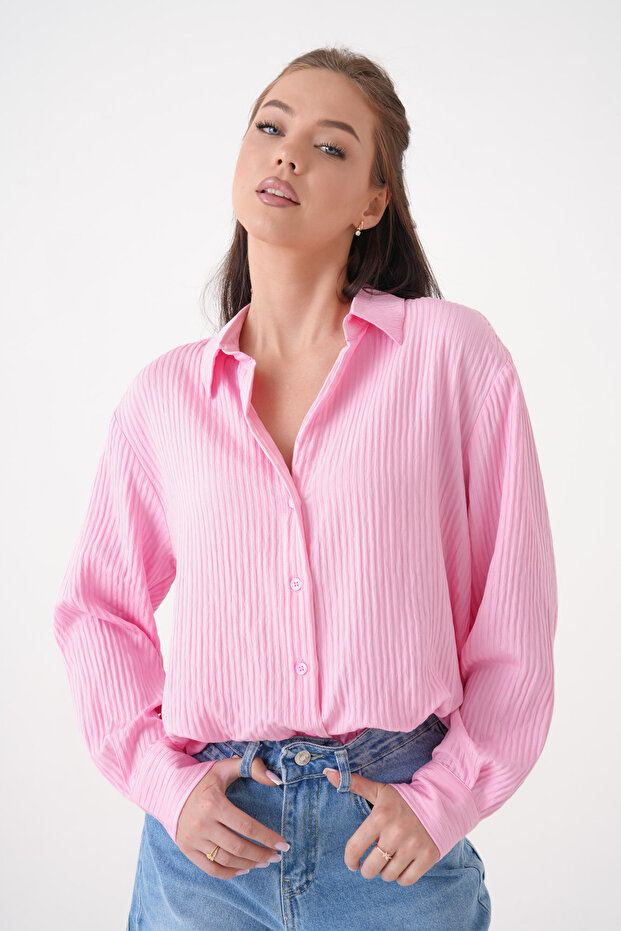 Women's Shirt Lapel Front Buttoned Straight Long Sleeve Comfortable Fit Curve Large Bedeb Summer Shirt