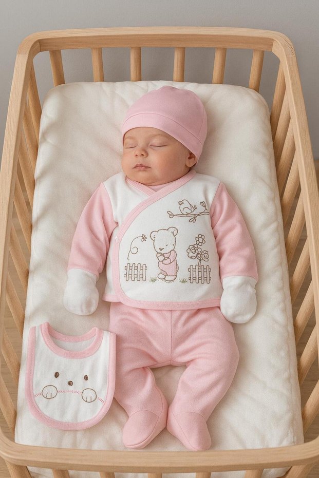 100% Cotton Organic 10-Piece Luxury Baby Girl Newborn Hospital Discharge Set