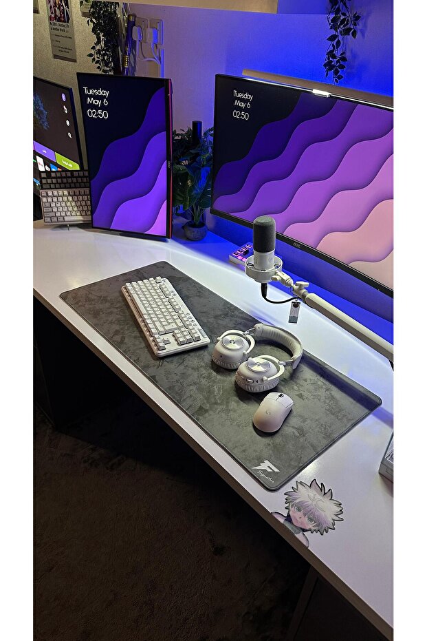 Signature Gray Waterproof Gaming Mousepad ماوس باد – Large Extended, Non-Slip (XX-Large (90*40 cm)) - 2