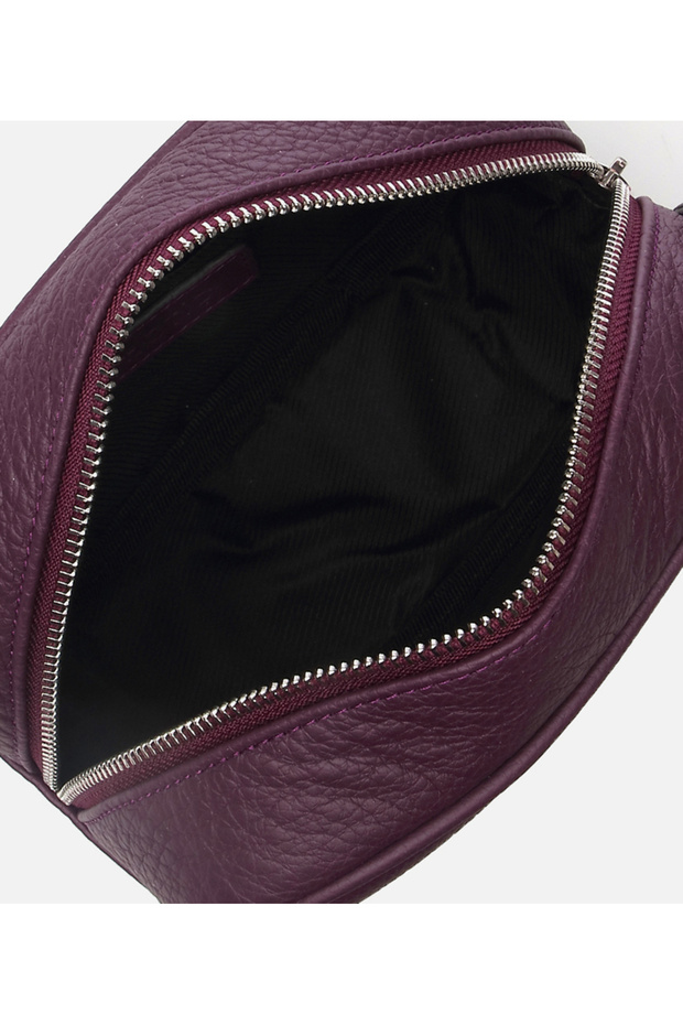 Kadın Deri Mor Mini (Çapraz) Çanta - 4