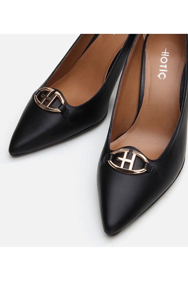 Kadın Deri Siyah Stiletto - 4