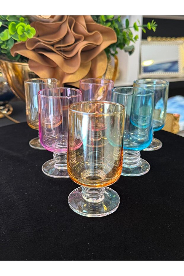 3-Color Crystal Footed Coffee or Water Glass Cup