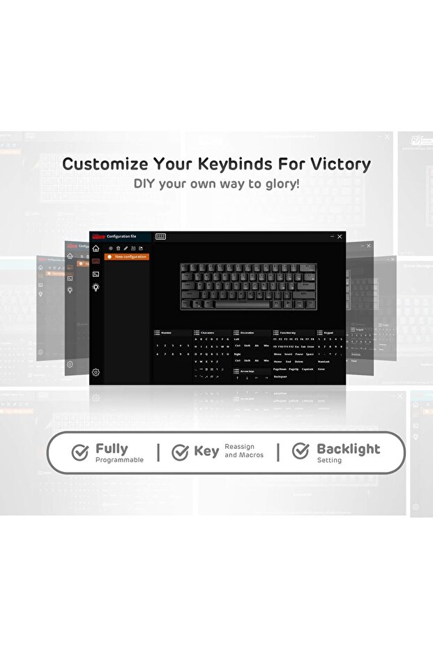 Wireless Mechanical Gaming Keyboard, Ultra-Compact 60% Bluetooth Keyboard from RK61, - 6