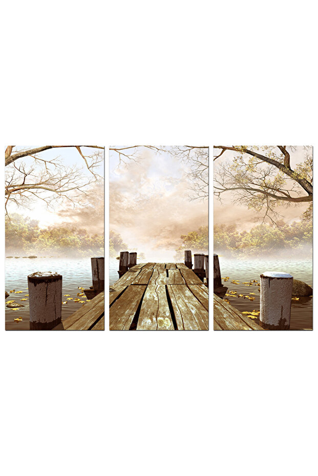 لوحه جداريه - منظر - 1298 - مقسمه ثلاثة قطع - 1