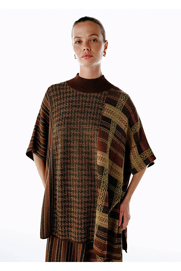 Patchwork Desenli Triko Tunik - 1