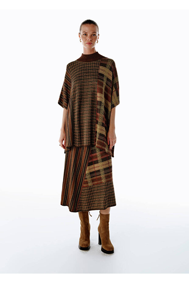 Patchwork Desenli Triko Tunik - 2