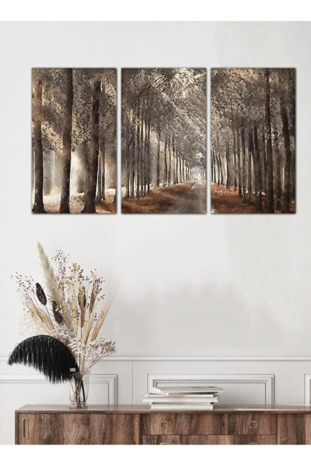 لوحه جداريه رسمة فنية للغابة - ٢٥٥٢١ - مقسمه ثلاثة قطع