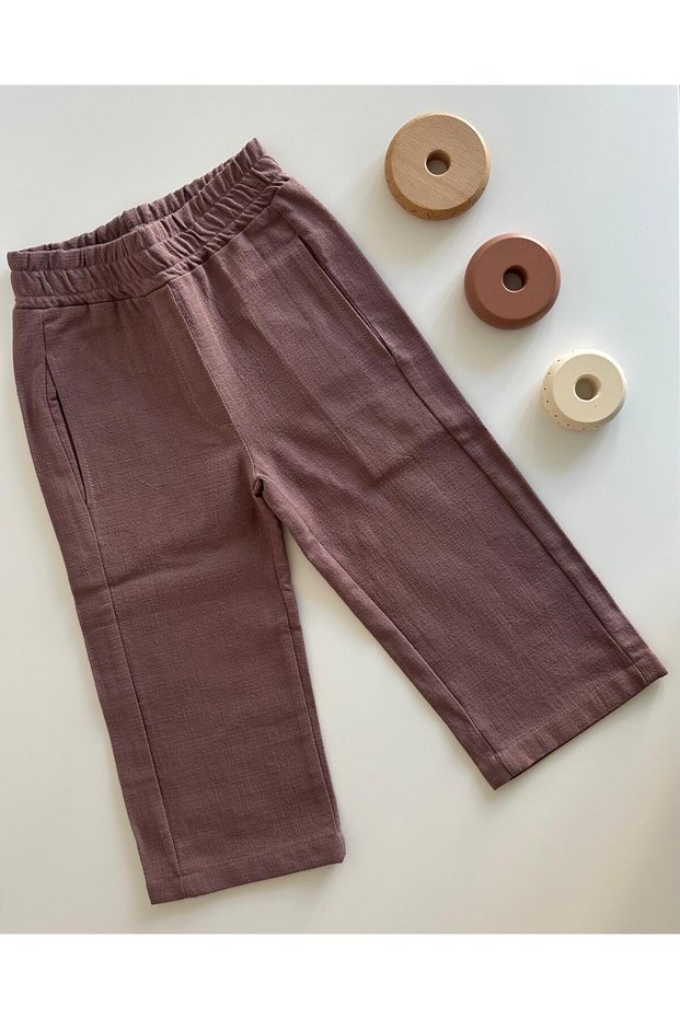 Girl's Linen Trousers Purple
