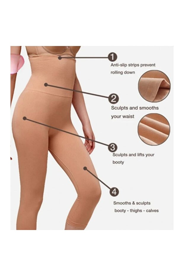 High-waisted compression leggings for shaping, slimming and tightening the abdomen, designed in a smooth and comfortable way, with leg sculpting and buttock lifting - 5