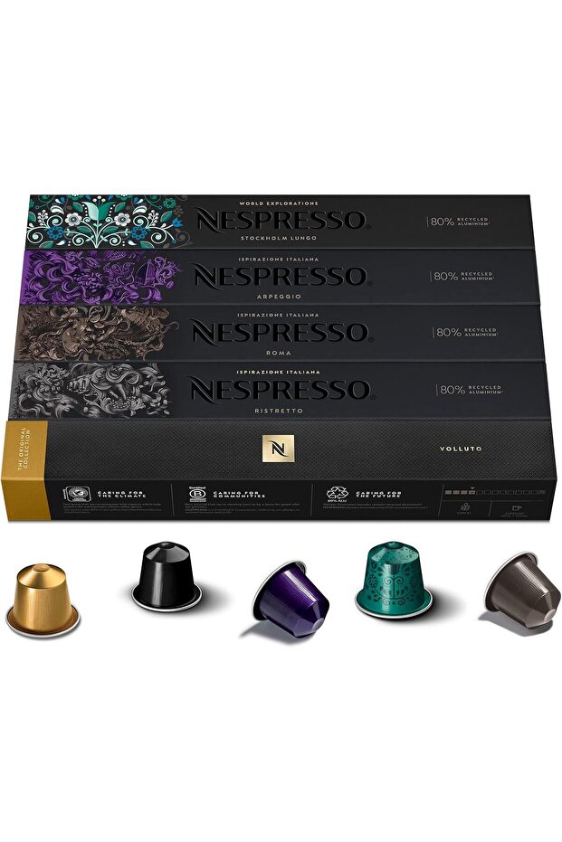 Coffee assortment with 50 compatible original capsules