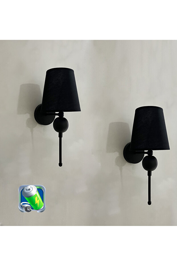 Şarj Et Kullan Saka Siyah Kasa Siyah Şapka Metal Şarjlı Pilli Aplik - 2 Adet - 1