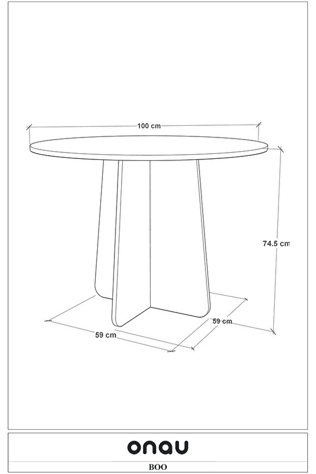 MUTFAK YEMEK MASASI MODERN MDF 100 CM - 3