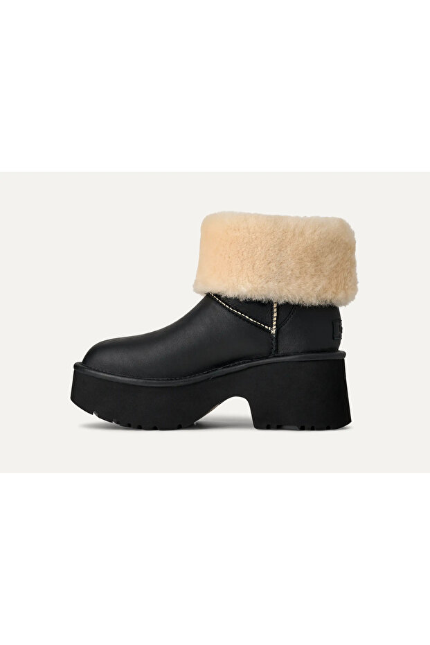 Kadın Ultra Yumuşak Astarlı Çift Yüzlü Deri Yüzey Platform Tabanlı Siyah Bot & Bootie 1172590-BLACK - 3