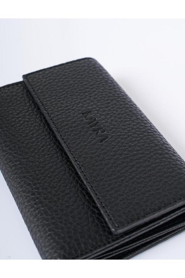 Faux Leather Rectangular Form Wallet Black - 6