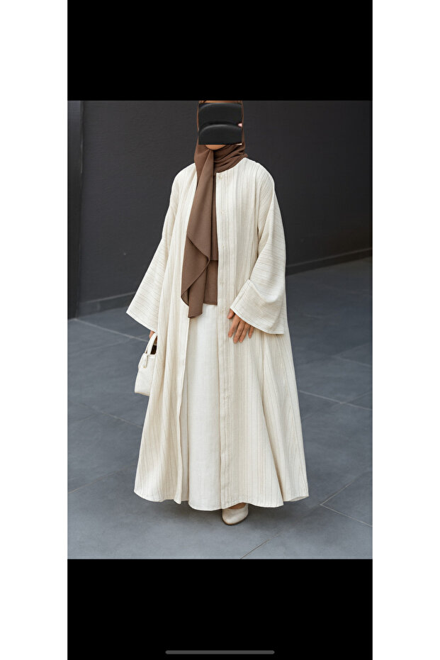Linen Abaya - Inner Lined Two-Piece Set Standard Size