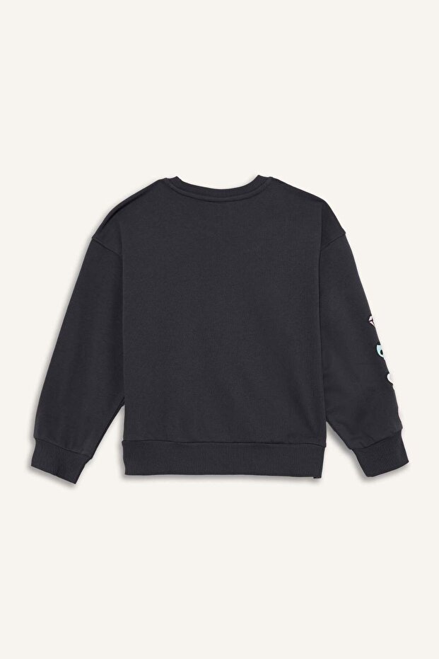 Kız Çocuk Kuromi Oversize Geniş Kalıp Bisiklet Yaka Sweatshirt F1095A825AU - 3