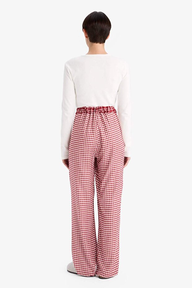 Regular Fit Uzun Kareli Pijama Altı-Fall in Love G0367AX25AU - 6