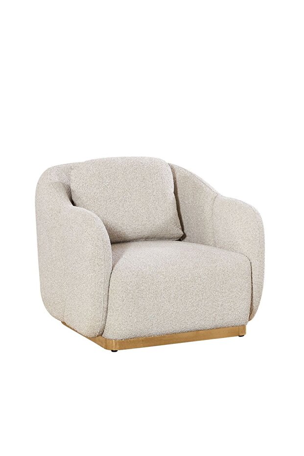 Olle 1-Seater Fabric Sofa - Beige, Solid Wood, Plush Cushioning, 2-Year Warranty, Cozy Design