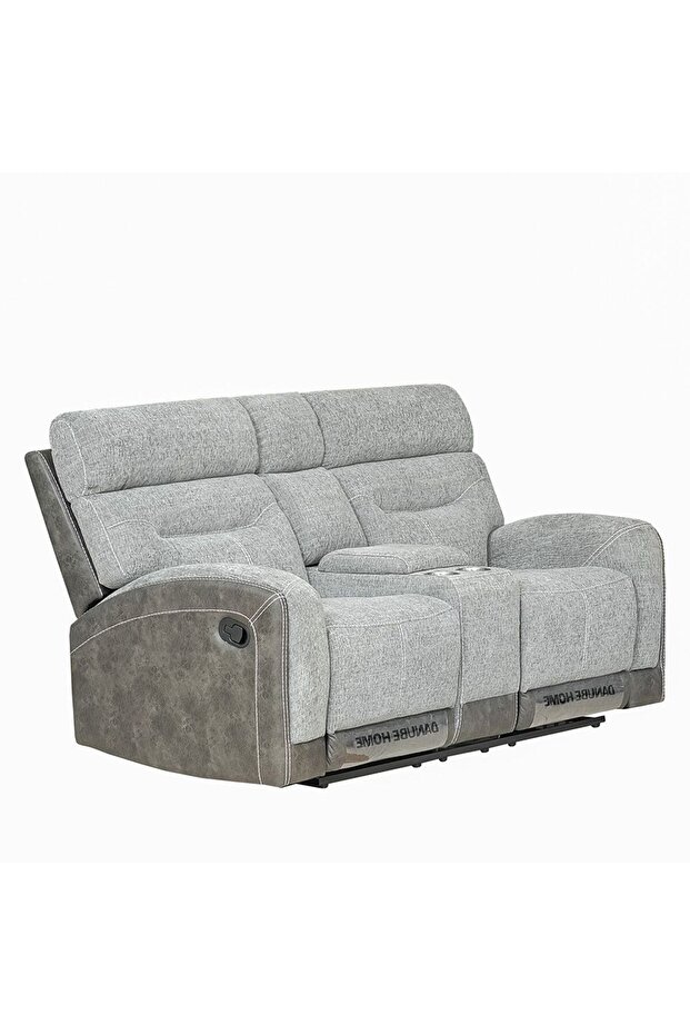 Holden 2 Seater Fabric Recliner - Grey | Comfortable Wood & Fabric Recliner Sofa | 2 Year Warranty
