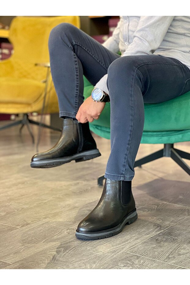 Daily Use Genuine Leather Men's Chelsea Boots