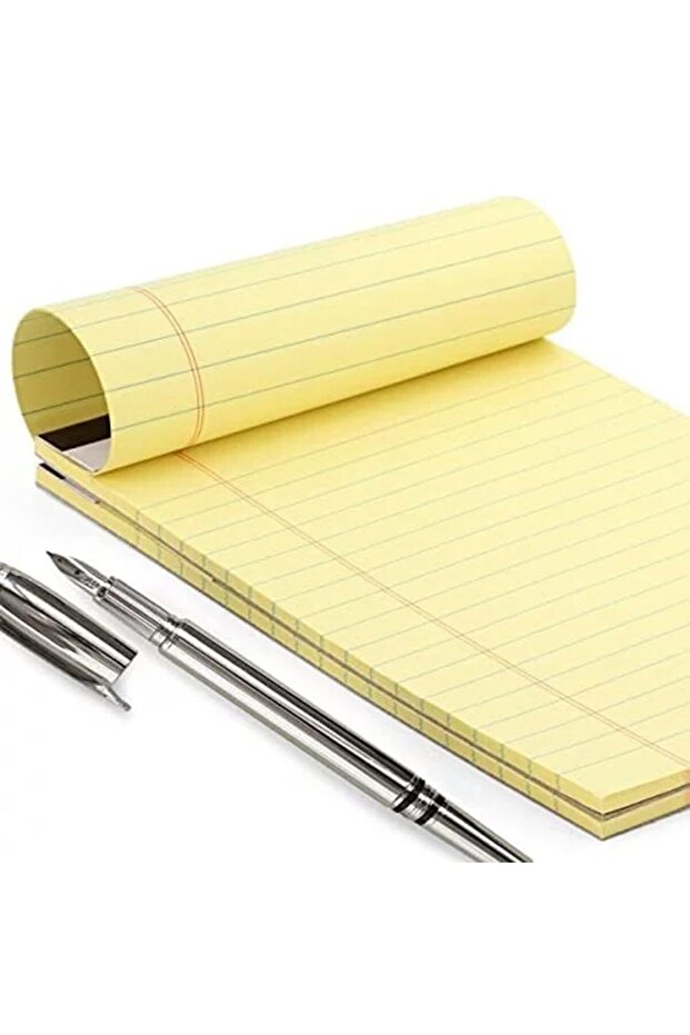 دفاتر كتابة صفراء، عبوة من 10 أوراق ملاحظات قانونية بسطر واحد، مقاس A4، للمدرسة والجامعة والمكتب - 3