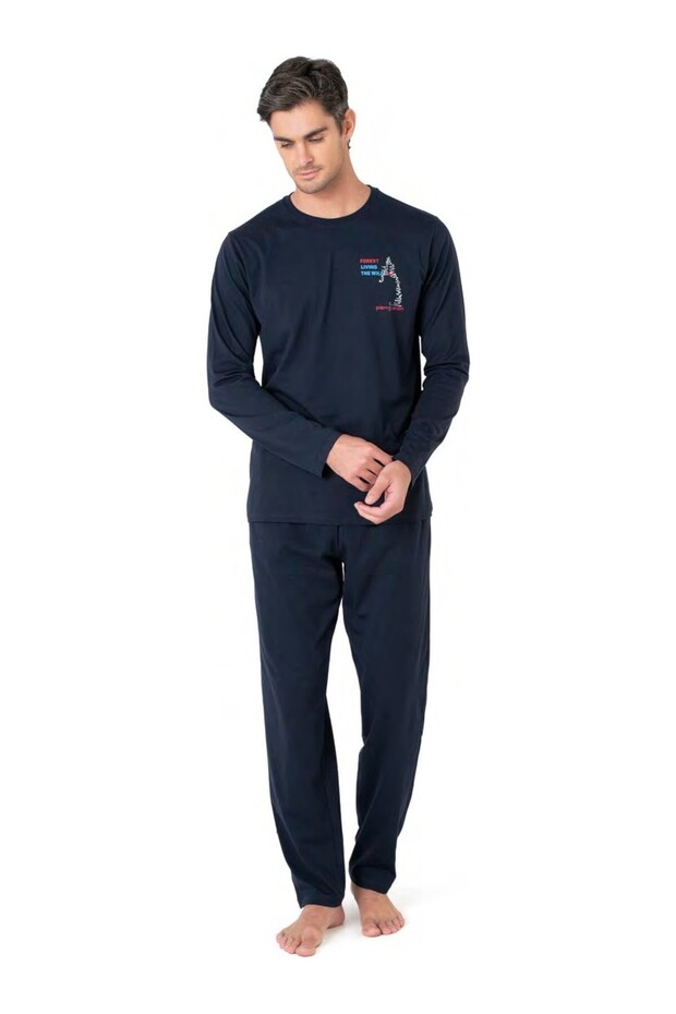 Men's Long Sleeve Crew Neck Pajama Set 6103