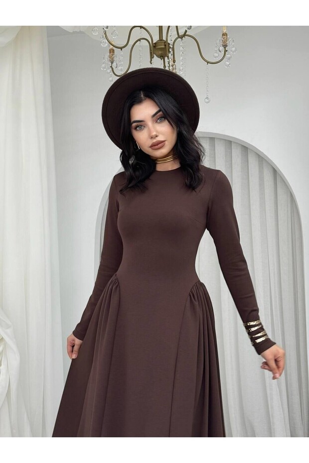 Piliseli Midi Uzun Boy Premium Kalem Abiye Davet Elbisesi - 3