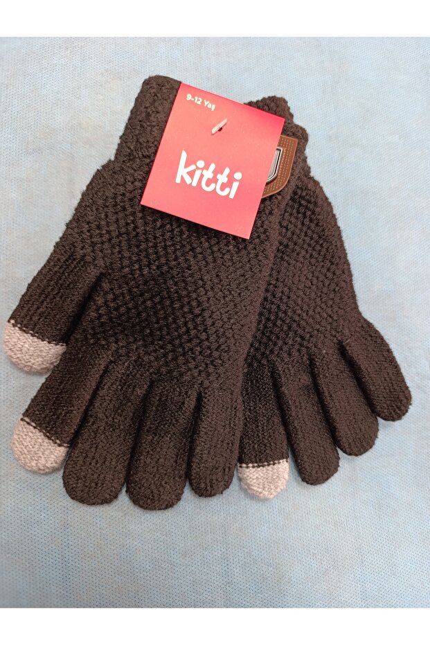 KIŞLIK ÖRME YÜN ELDİVEN 9-12 YAŞ - 1