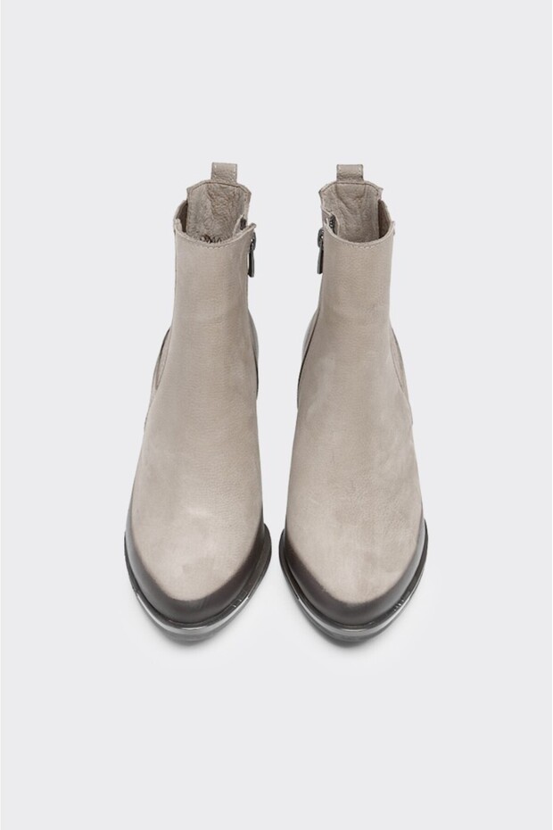 Hakiki Deri Fermuarlı Kadın Bot - 4