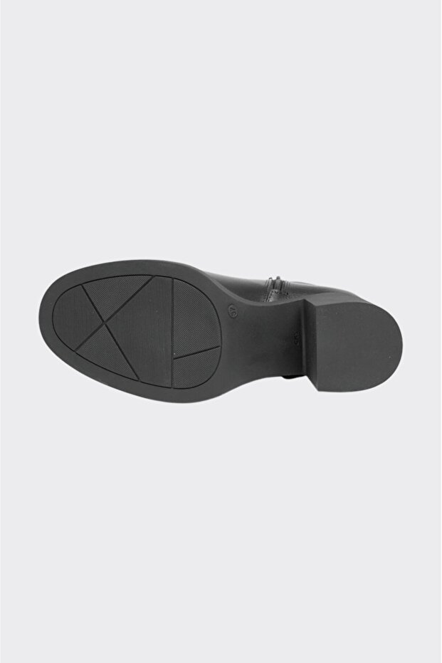 Hakiki Deri Kalın Topuk Kadın Bot - 5