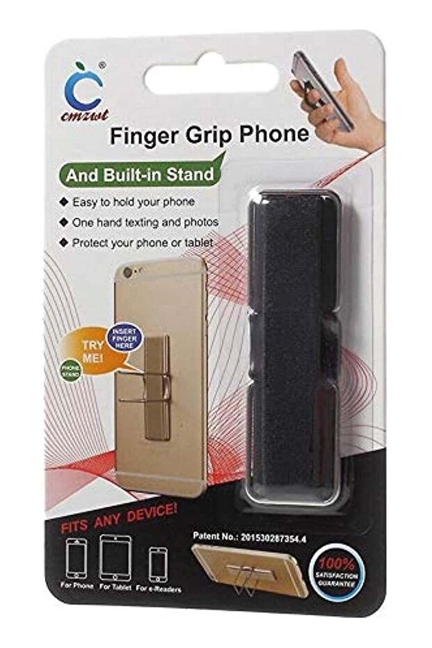 Mobile And Tablet Finger Grip Holder Black