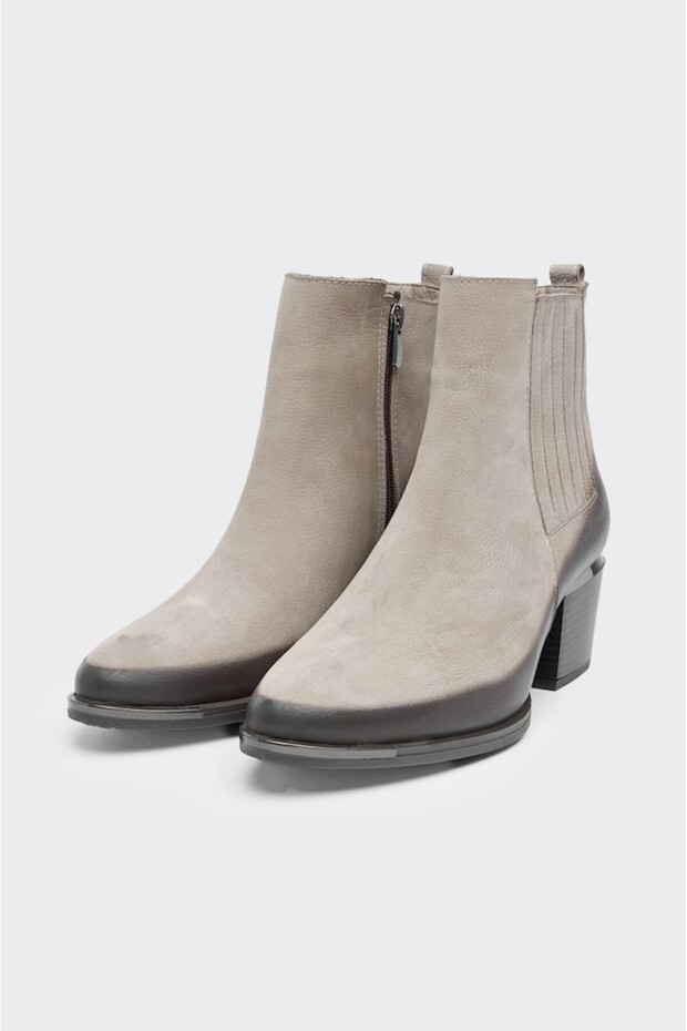 Hakiki Deri Fermuarlı Kadın Bot - 3