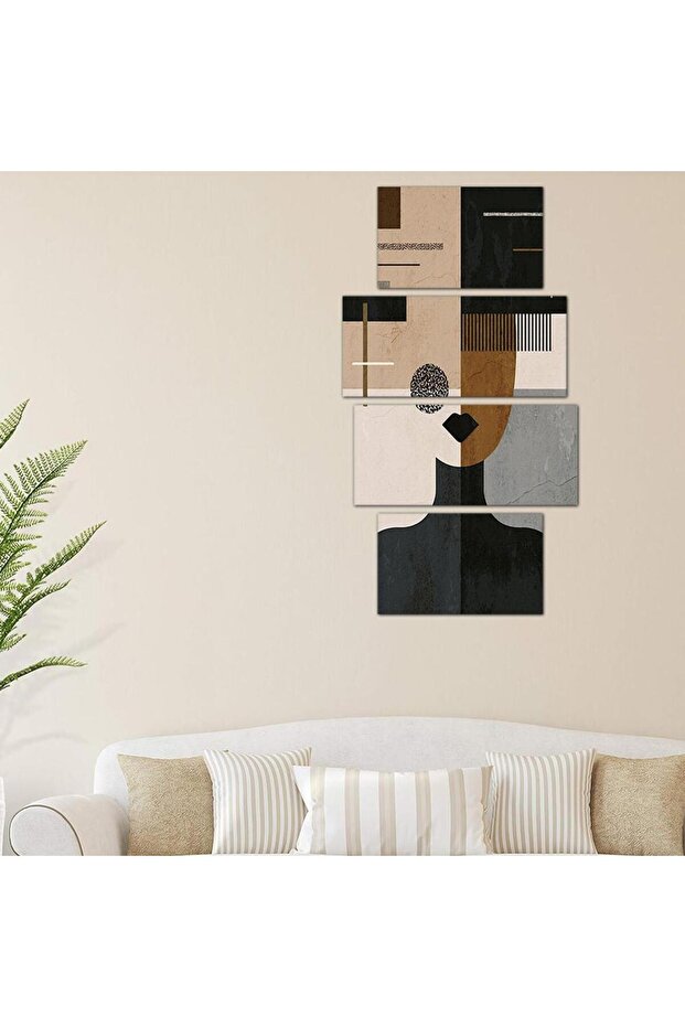 لوحه جداريه مودرن فن تجريدي - 24114 - مقسمه أربعة قطع