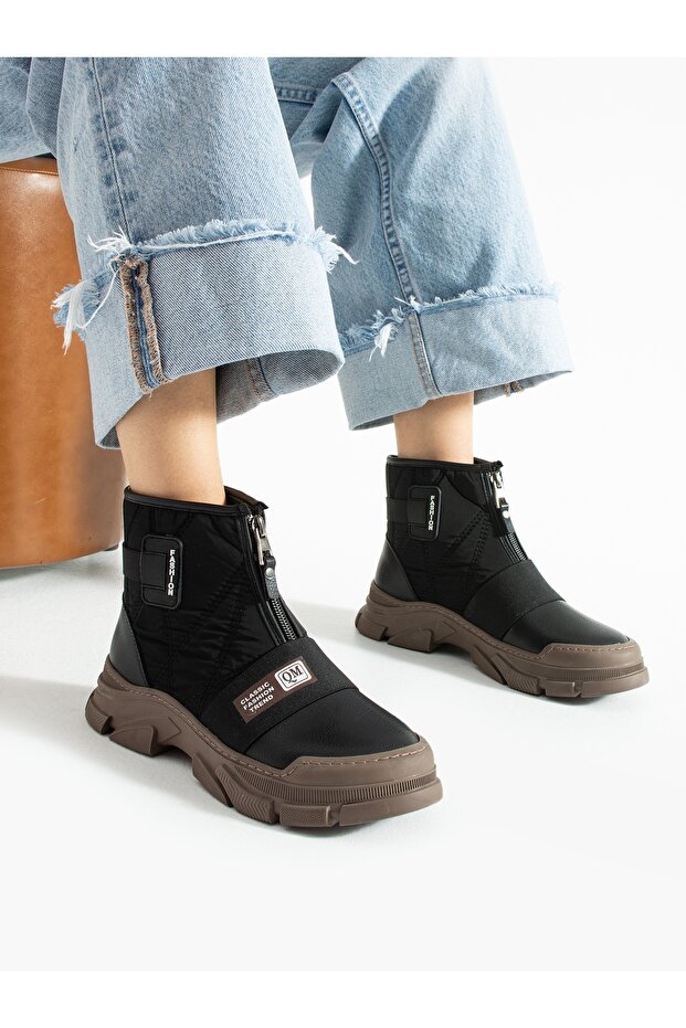 Aster Black-Mink Parachute Women's Boots