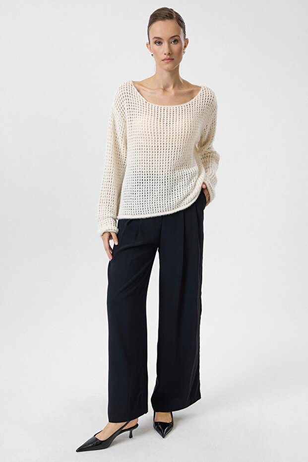 Ajurlu Oversize Triko - 6