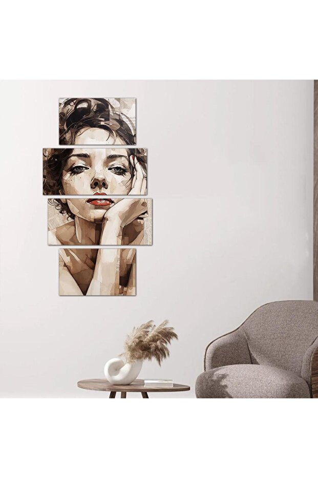 لوحه جداريه رسمة إمرأّه - ٢٤١٥٩ - مقسمه أربعة قطع