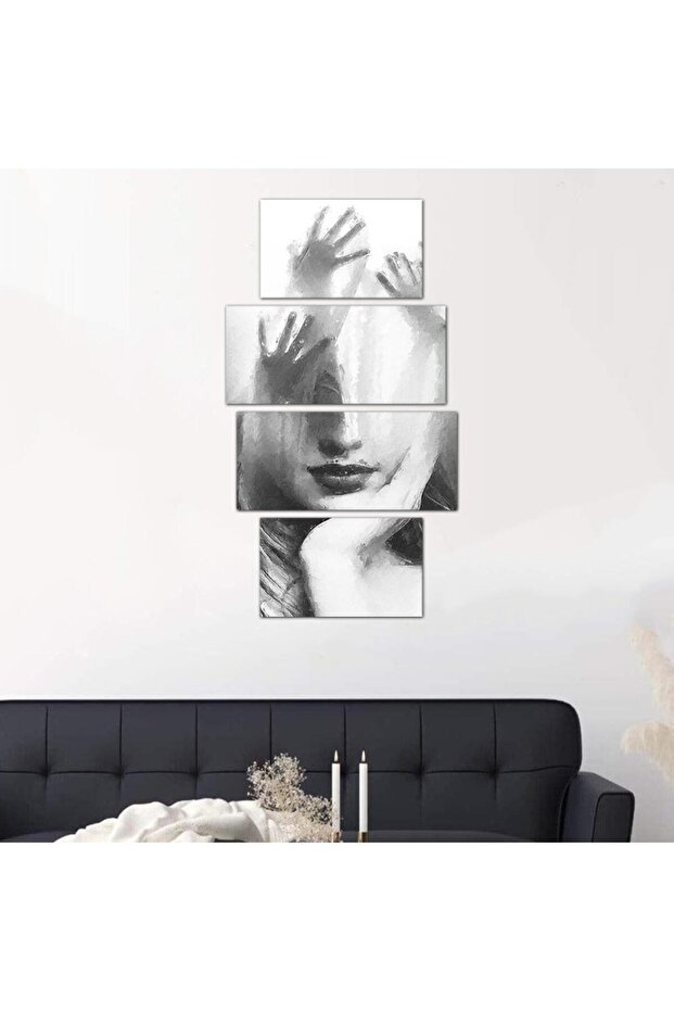 لوحه جداريه مودرن رسمة فنية - ٢٤٥١٧ - مقسمه أربعة قطع