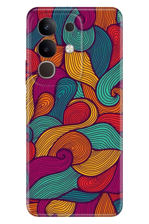 Vivo Y29 Case Decorative Silicone Printed Cover Colorful Wave