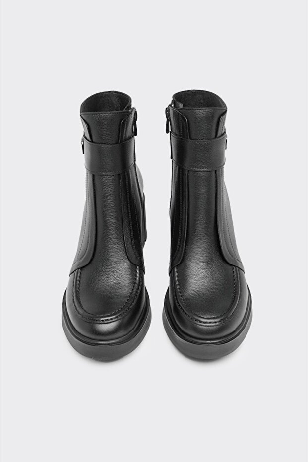 Hakiki Deri Kalın Topuklu Kadın Bot - 3