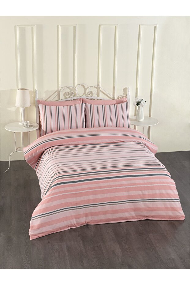 Cotton Salmon Sheet Duvet Cover Set 200X220 Double Size