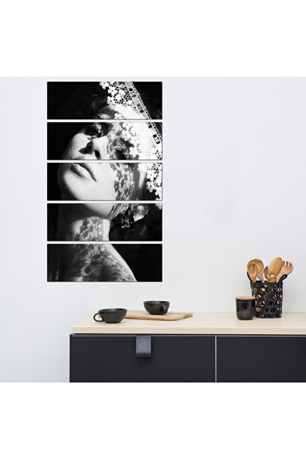 لوحه جداريه - رسمة فنيه إمرأه - ٣٠٠٢٩ - مقسمه خمسة قطع متساويه