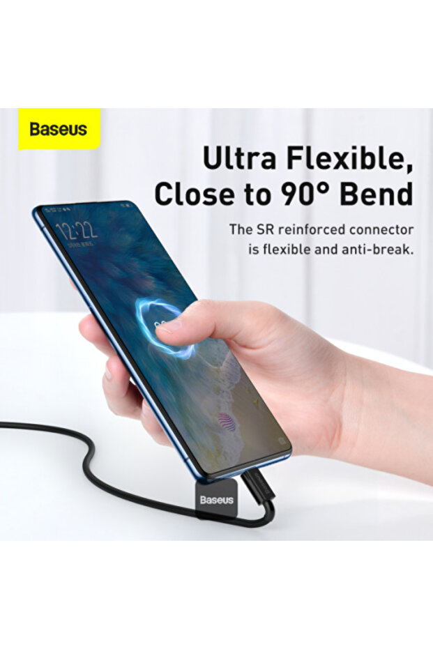 بيسوس-كيبل شحن داتا USB الي ميكرو 1 متر ربل - اسود - 2
