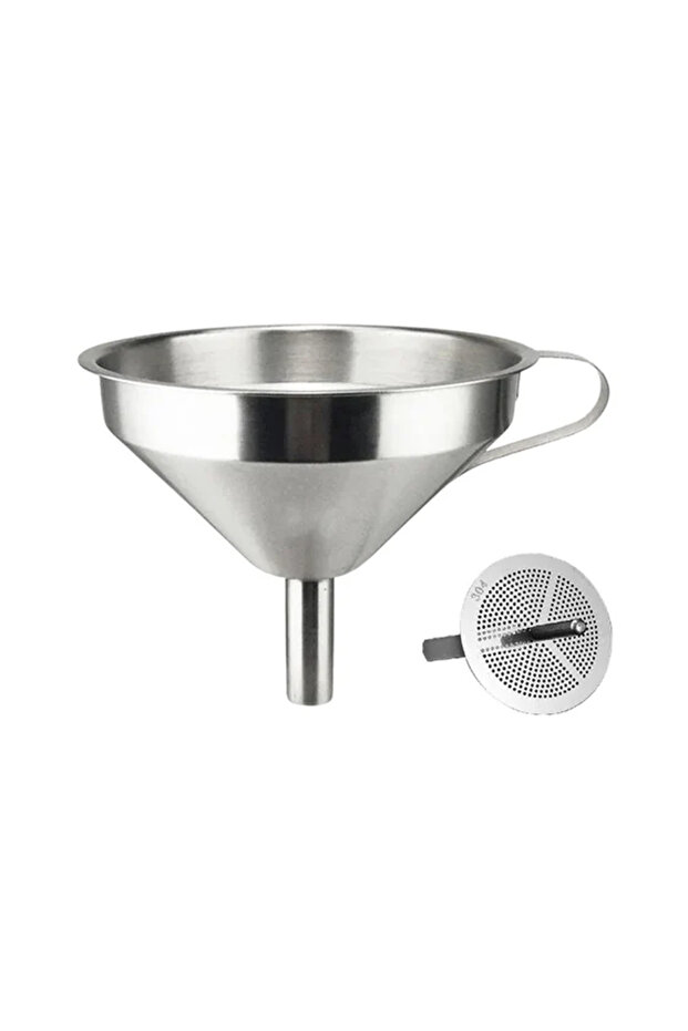 13cm Stainless Steel Funnel - Wide Mouth Kitchen Oil, Liquid, and Spice Transfer Tool,BB3365