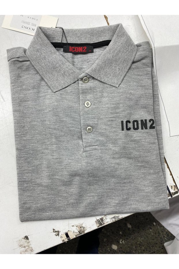 Men's Slim Fit Yellow-Gray Khaki Cotton Fabric Non-Curling Polo Collar T-Shirt Icon2 Themed 3-Piece Set