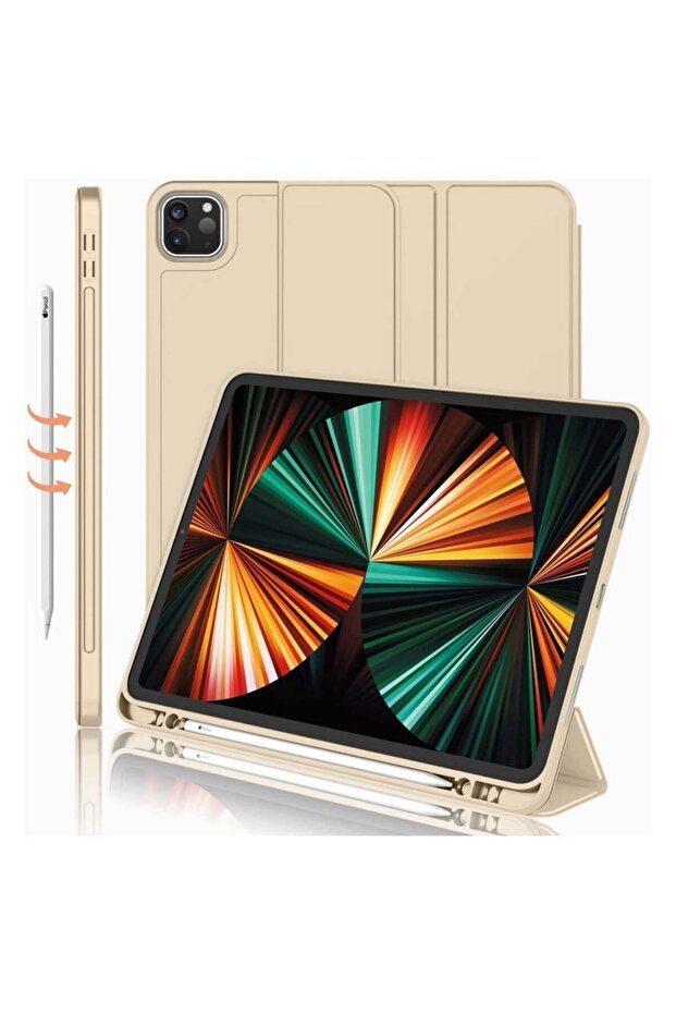 SmartGrist iPad Pro 12.9 Case 2022(6th Gen)/2021(5th Gen) with Pencil Holder [Support iPad 2nd Penci