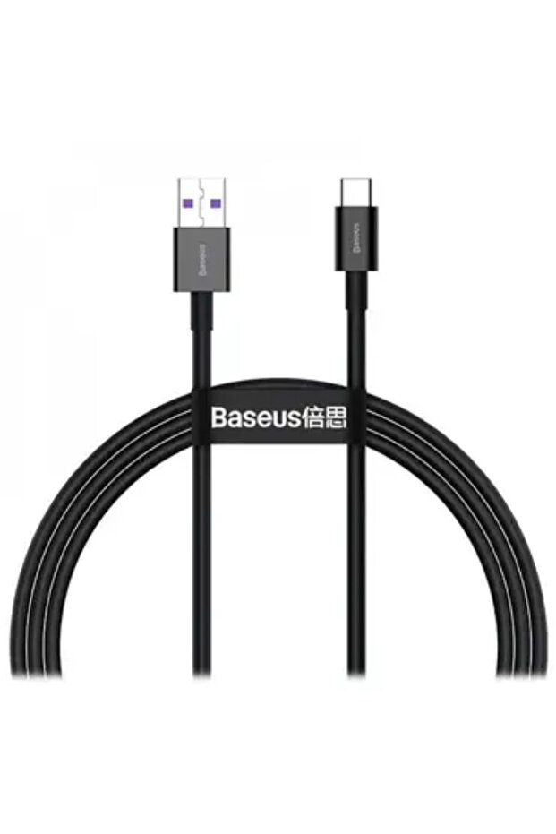 بيسوس-كيبل شحن تايب سي 1 متر ربل - اسود - 1