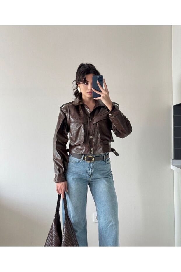 MODERN MİNİ DERİ CEKET - 1