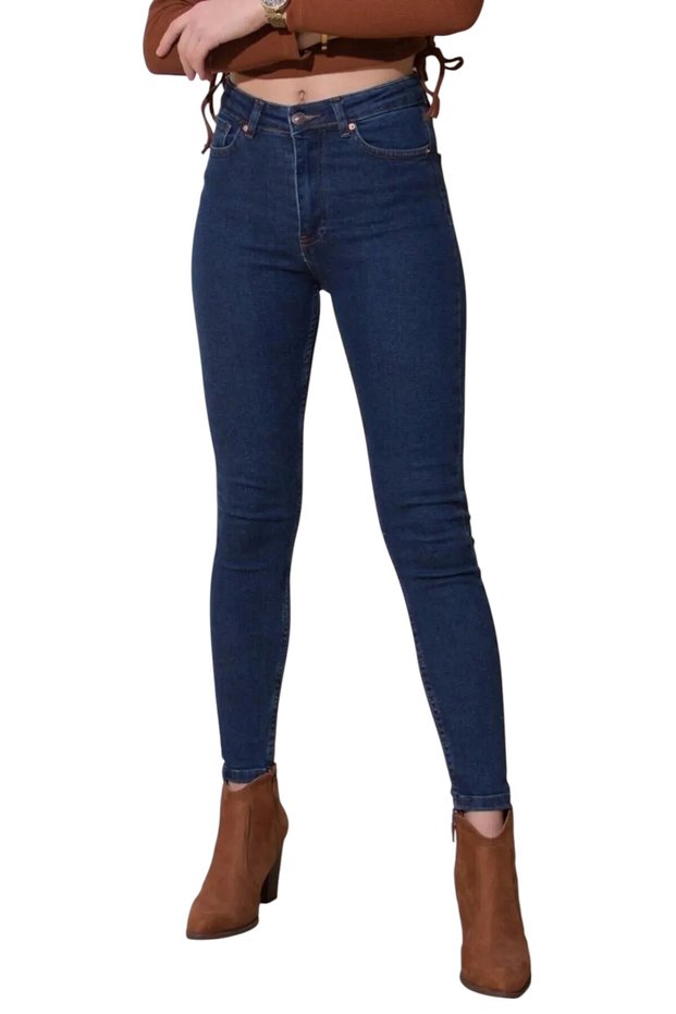 Hanka Women's Dark Blue High Waist Slim Fit Skinny Jeans