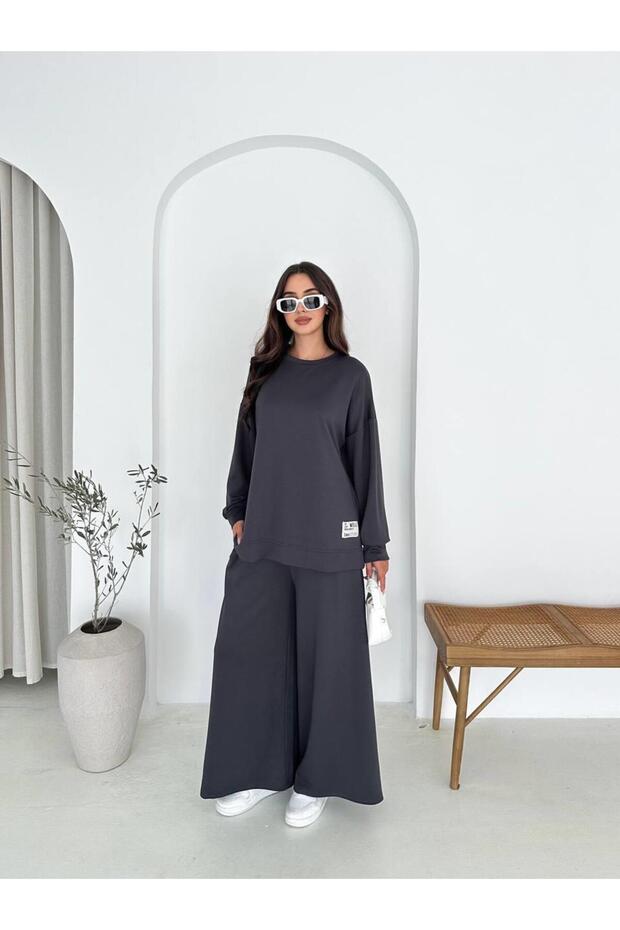 Modal Kumaş Geniş Paça Oversize Takım