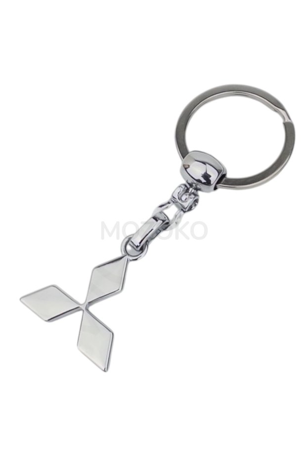 High Quality Mitsubishi Logo Metal Car Keychain, Double-Sided Logo, Gift Car Keyring